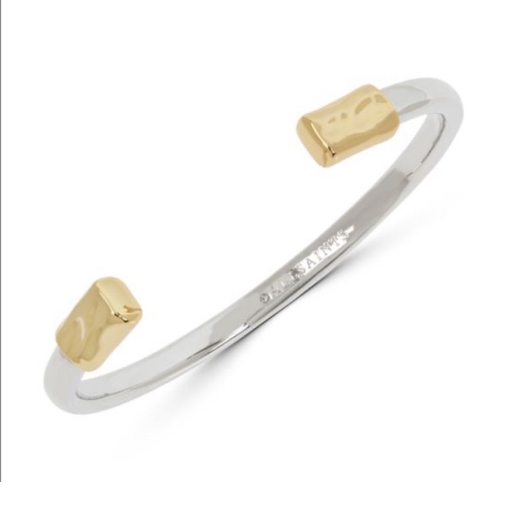 AllSaints Two Tone Skinny Cuff Bracelet - Picture 5 of 6